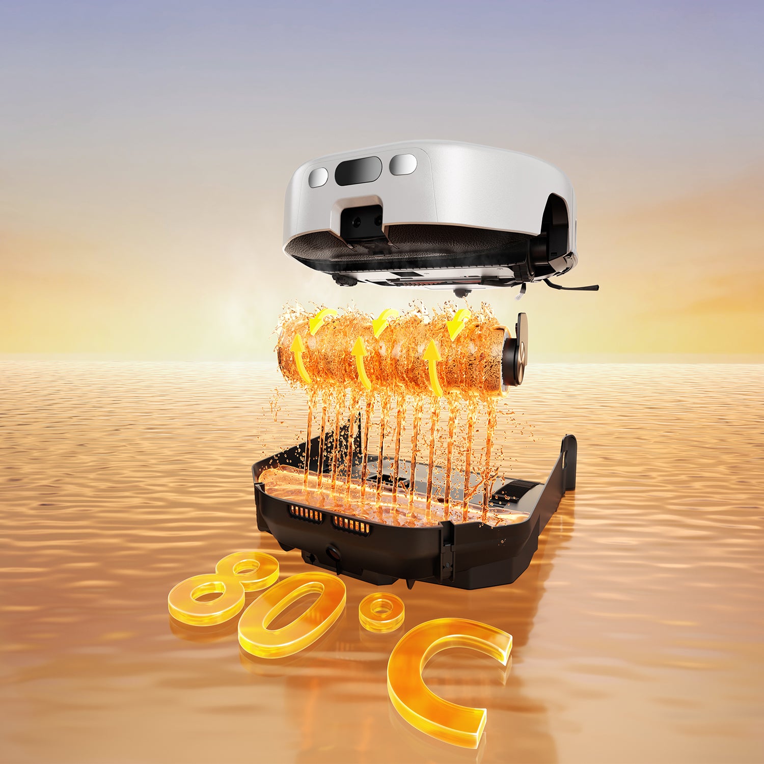UWANT U400 רובוט שואב שוטף עם שטיפה במים חמים (80°ⅽ) ומערכת מילוי וריקון היברידית